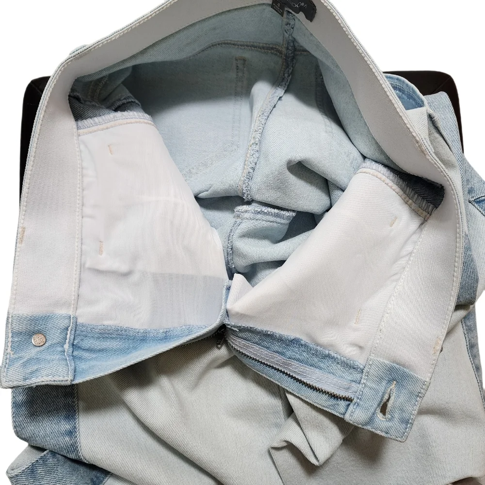 Wit & Wisdom Jeans Relaxed Straight Leg Cropped Fray Hem Skyrise Ab Solution 4